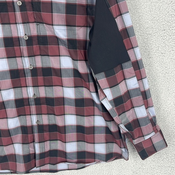 Wrangler maroon plaid All Terrain Gear ATG button up long sleeve shirt men's XXL - Picture 5 of 15
